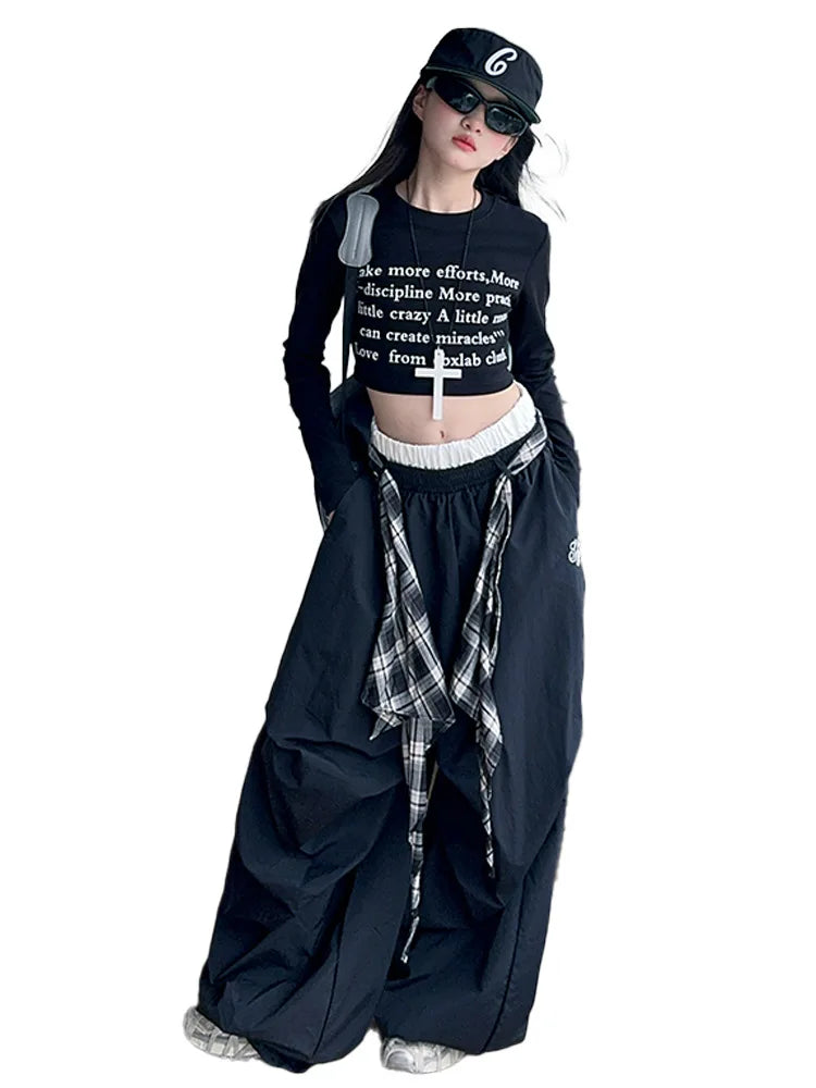 Pants Two Pieces Set Grid Trousers Tops Suits Casual Daily Childrens Clothes 2025 New Fashionable Children Autumn Clothing Girls