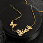 Nextvance Personalized Name Necklace Butterfly Stainless Steel Customized Pendant Chain Lover For Women Creative Gift Jewelry