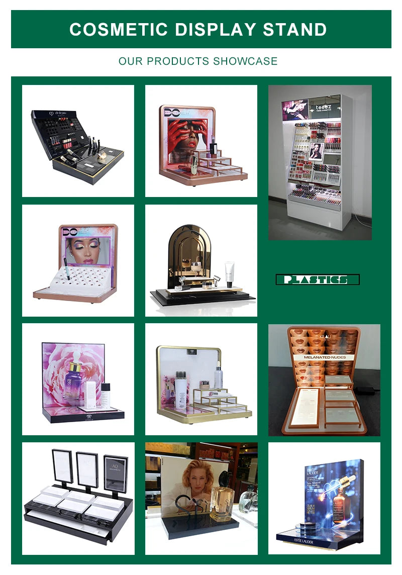 2022 New Style Counter acrylic Cylinder Cosmetic Skincare display stand Makeup Displays