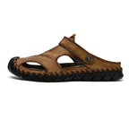2023 Sandals Summer Men Leather  Classic Men Shoes Slippers Soft Sandals Men Roman Comfortable Outdoor Walking Footwear