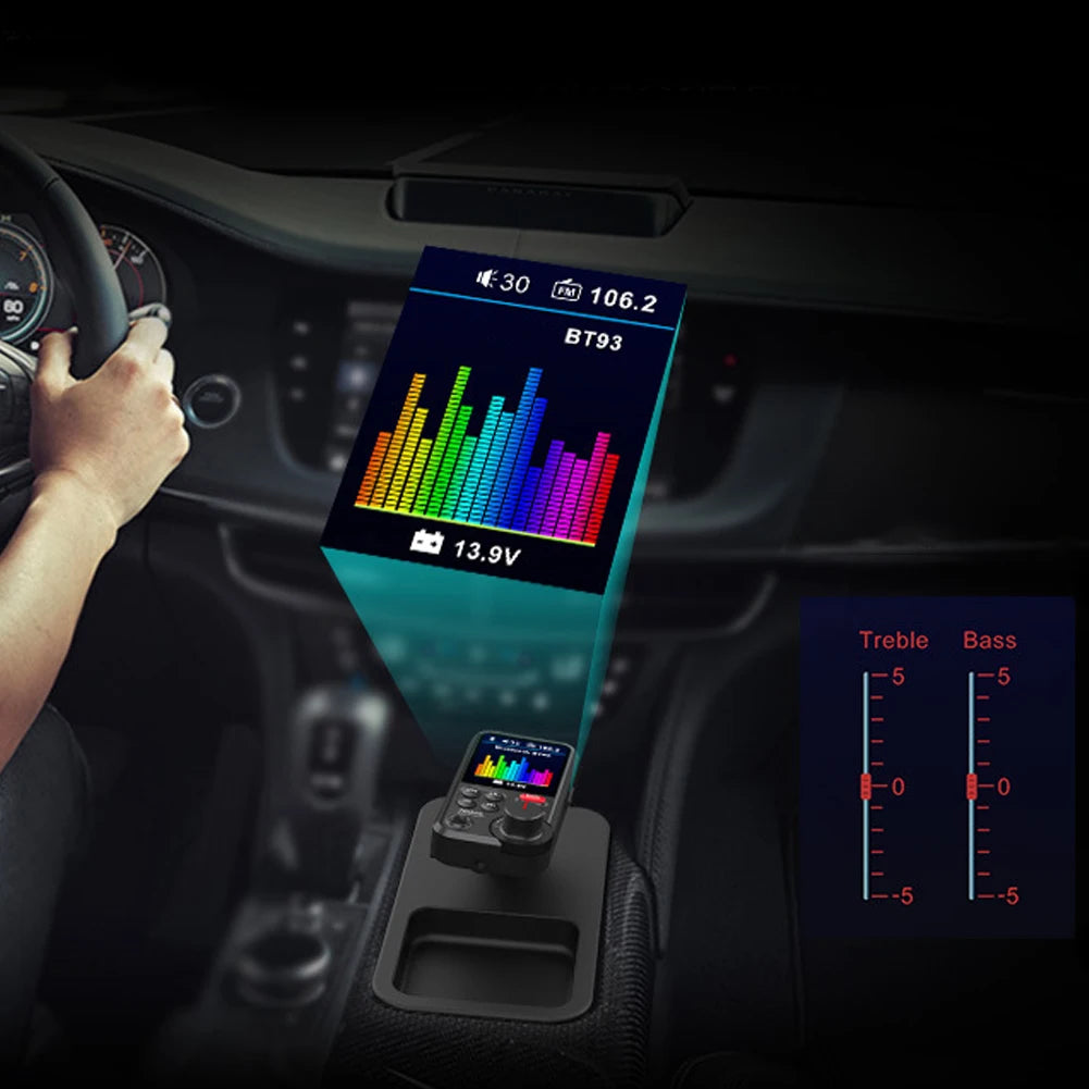 1.8 Inch Handsfree Car Radio AUX Bluetooth-Compatible FM Transmitter Modulator Car Wireless USB Fast Charger Car Charger Adapter