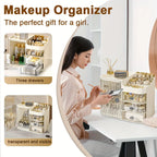 Makeup Storage Box And Light Beige Care Product Storage Box, A High-capacity Cosmetic Storage Solution. Cosmetic Storage