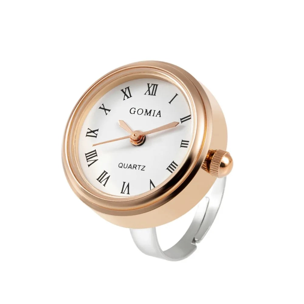 Couple Watches Couple Watch Ring Retro Mini Gift Finger Ring Watch Round Finger Clock Ring Women