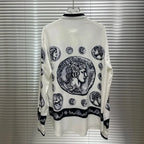 Men's shirt Vintage Character print 2025 Spring / Autumn Loose Version Classic Long-sleeved Lapel Fashion and leisure Top S-5XL