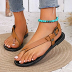 Women Sandals 2025 New Summer Shoes for Women Open Toe Casual  Flip Flops Woman Sandals Buckle Strap Soft Bottom Ladies Shoes