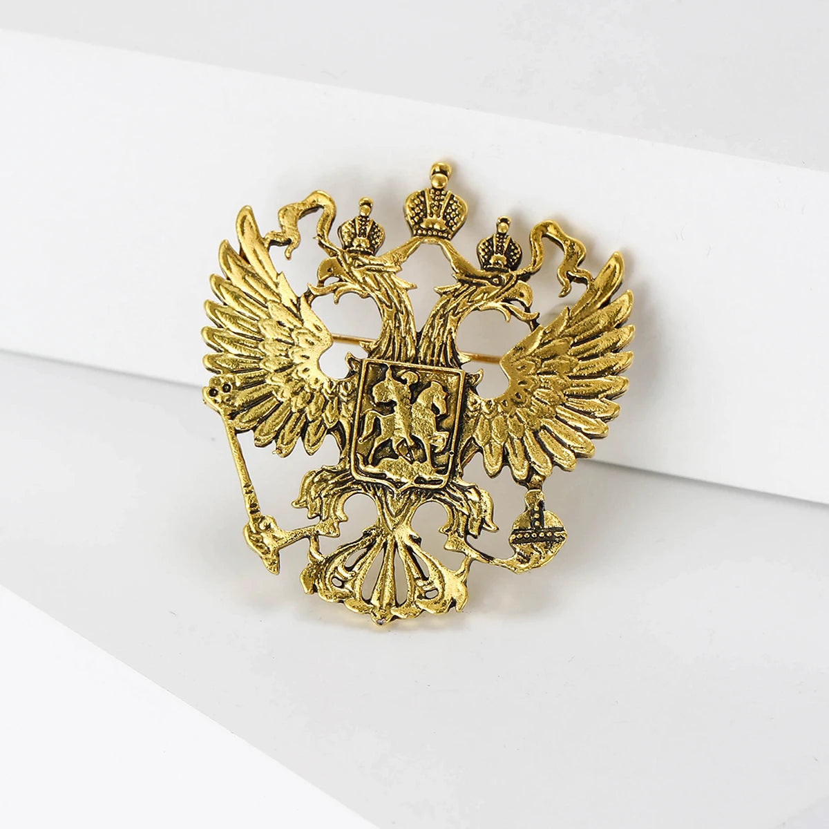 Beaut&Berry Retro Men's Double Headed Eagle Brooch Alloy Animal Pin Fashion Accessory Men's Jewelry Accessories Gift