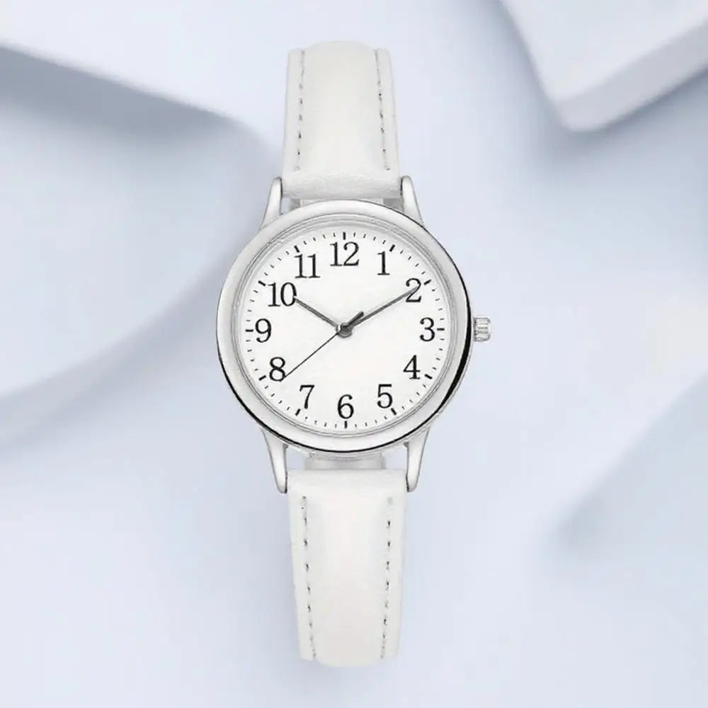 Women's Quartz Watch Simple Dial PU Leather Strap Elegant Timepiece for Daily Casual and Business Wear