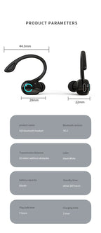 Wireless Bluetooth Earphones HIFI Bass With HD MIC Ear-Hook Earbuds Noise Cancelling Life Waterproof Game Sports Music Headsets