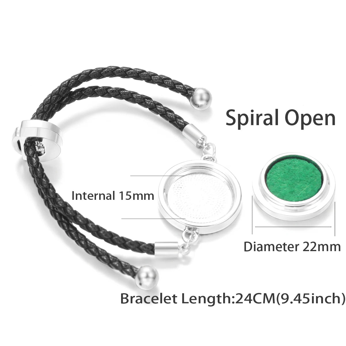 Aromatherapy Diffuser Flowers Rose Women Leather Perfume Bangle Essential Oil Locket Spiral Open Rhinestones Bracelet Jewelry