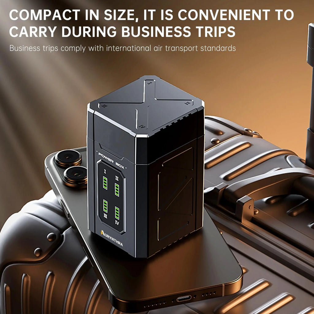 AURYNTHRA Power Exchange Power Bank, Equipped with Battery Charging Compartment 25,000mAh Portable Charger 22.5W 5V/3A