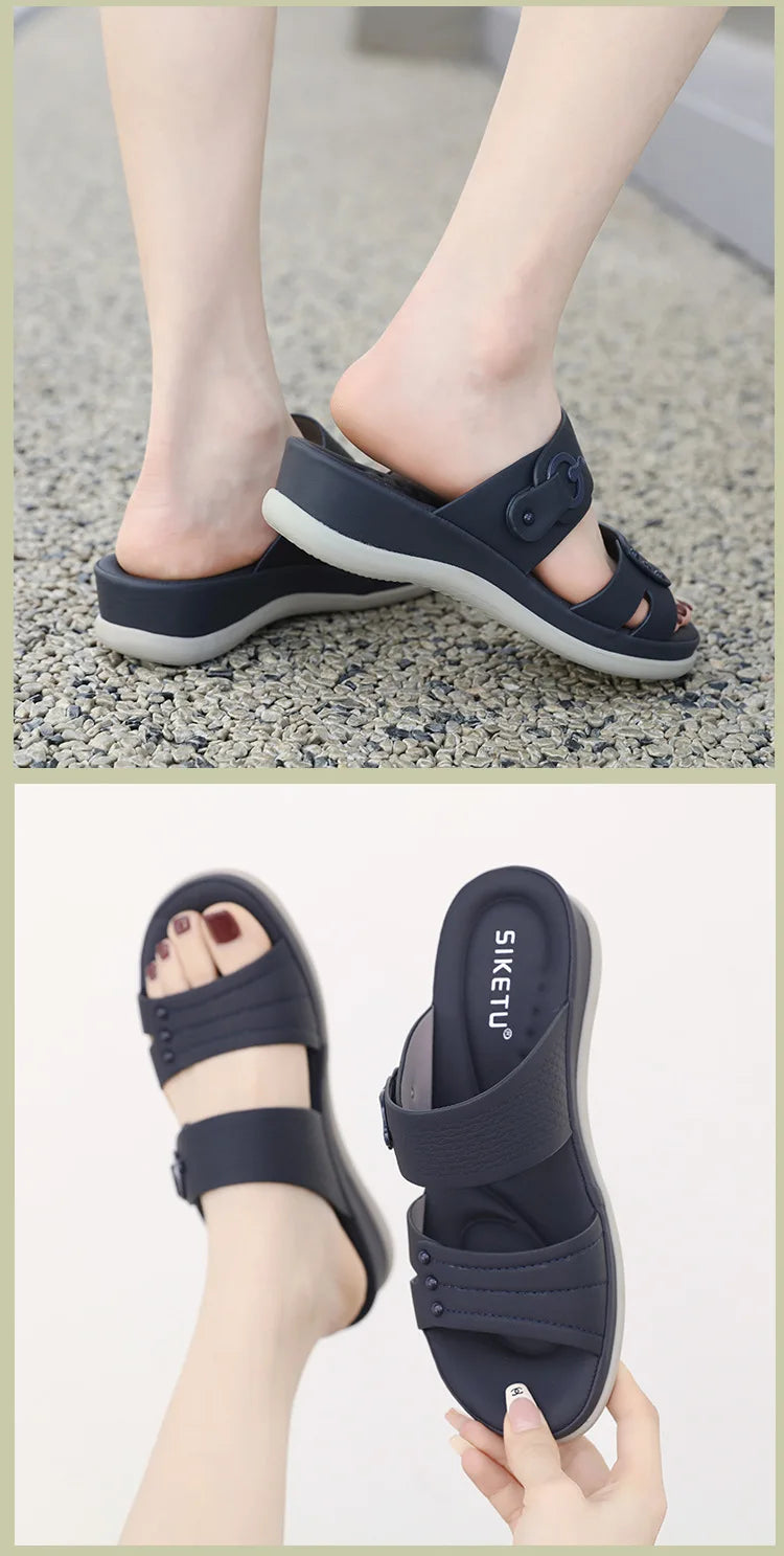 Female Shoes Slippers Soft Big Size Low Platform Summer Clogs Woman Luxury Slides Comfort Beach Designer Scandals Casual