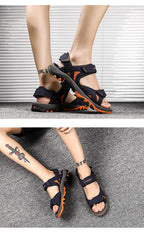 Men's Sandals 2022 Beach and Sea Casual Shoes Sandal for Men Summer Male New Slippers Wears Genuine Leather Man Flip Flops