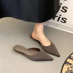 Women's Elegant Mules Woman Casual Slippers 2025 Ladies Low Heels Fashion Female Pointed Toe Shoes Women Candy Colors Footwear