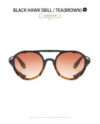 2022 Steampunk Googles Men Retro Punk Round Sunglasses Brand Design Double-bridge Windshield Hiking Driving Shades Eyewear UV400