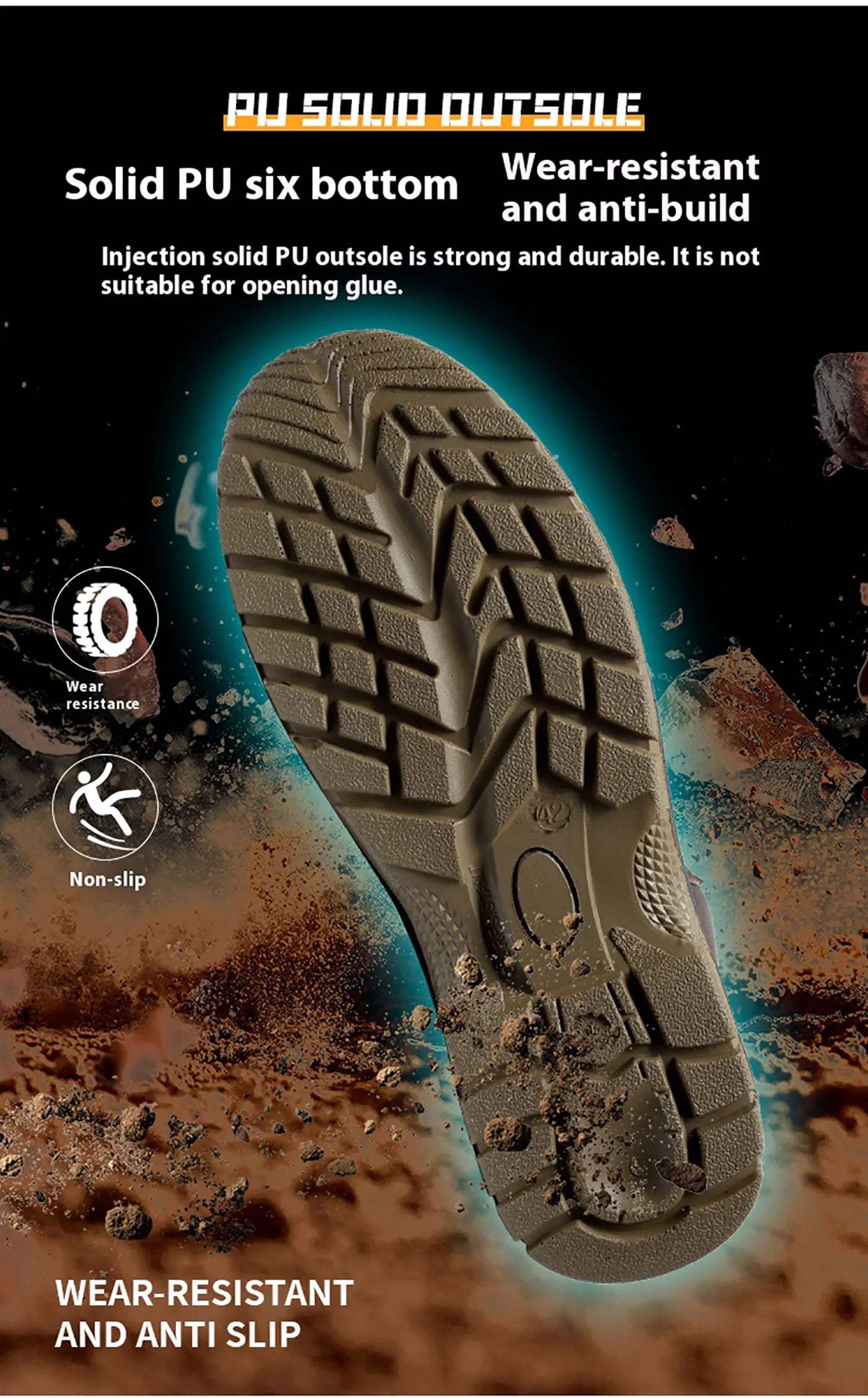 Men's safety shoes are anti smashing, anti piercing, anti-static, anti slip, wear-resistant, and splash proof work shoes