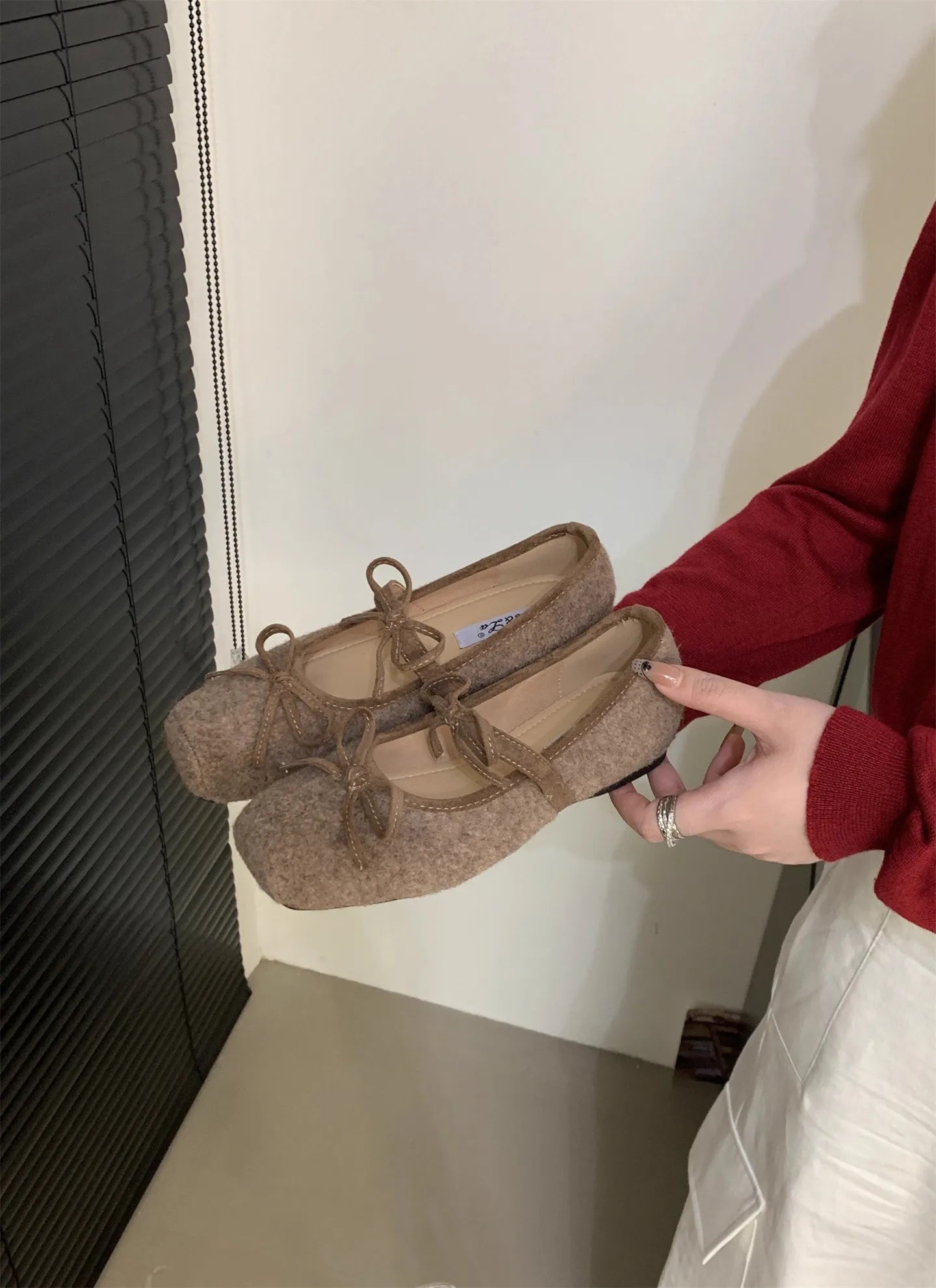 Flats Women's Loafers Shoes Shallow Suede Bow Fashion Shoes Square Toe Casual Dress Autumn 2025 Designer Cozy Zapatos De Mujer