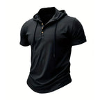 Men's T Shirt Summer Slim Fitness Hooded Short-Sleeved Tees Male Lightweight Hoodie Fitness Breathable Sports Tops