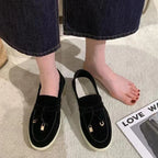 Women Flats 2025 New Trend Spring Autumn Platform Suede Loafers Casual Ladies Walking Non Slip Chaussure Femme Scarpe Da Donna