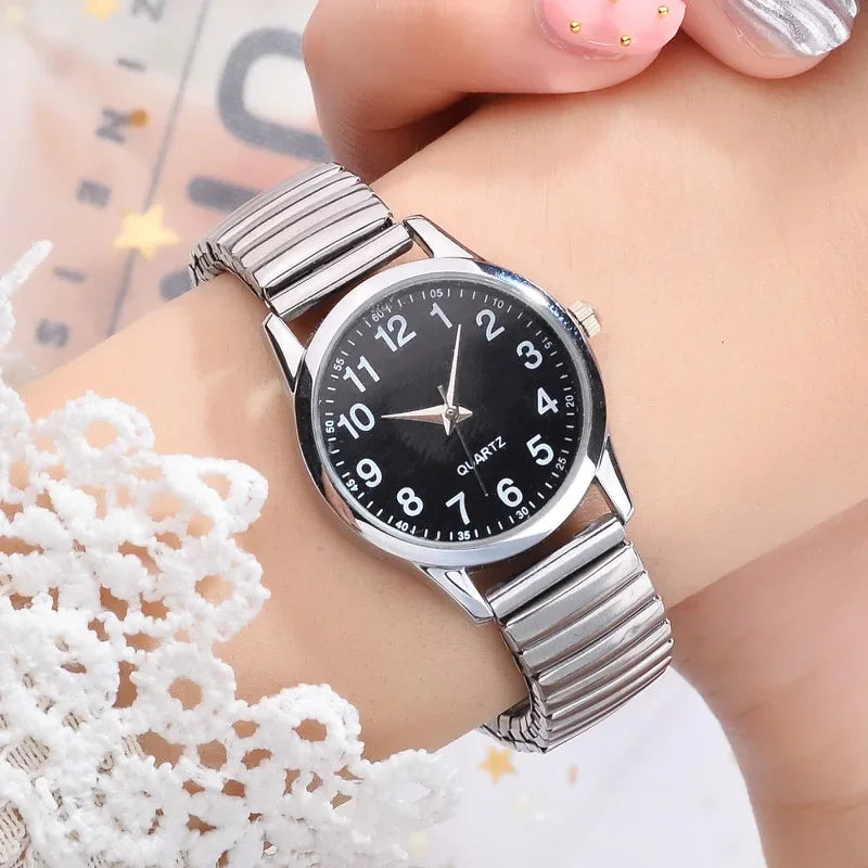 Fashion Couple Watches Simple Arabic Dial Men Quartz Watch Elastic Band Women Wristwatches Valentine's Day gift birthday gifts
