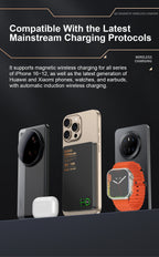 3 In 1 Magnetic Power Bank battery QI 15W Wireless Fast Charing With Intelligent  LCD Screen for iPhone 12-17 Pro Watch Airpods