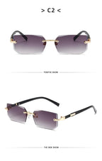 High Definition Sunglasses for Men Ladies Blue Light Blocking Eye Protection Eyewear Rimless Square Frame Eyeglasses Goggle