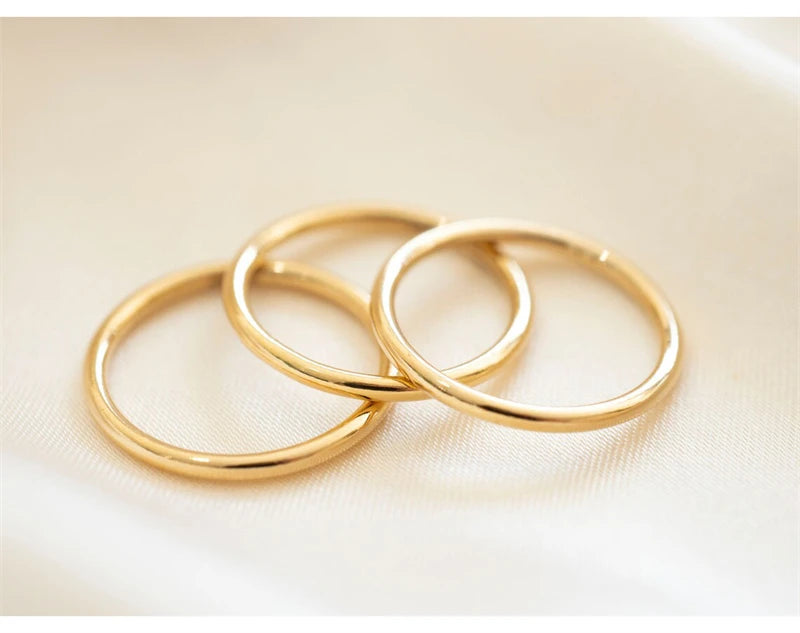 14K gold filled Essential Stacking Ring 1.5MM Thickness Knuckle Ring Boho Gold Jewelry Minimalism Stacking Boho Ring for Women