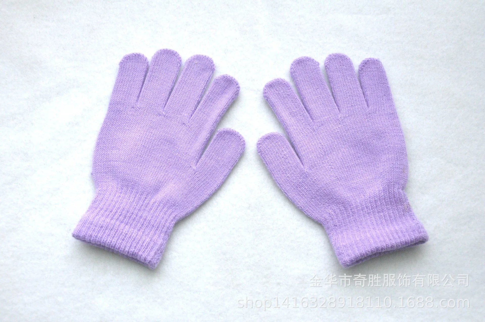 Winter 4-11 Year Old Children's Writing Cold-proof Warm Gloves Solid Color Knitted Wool Acrylic Full-finger Split-finger Gloves