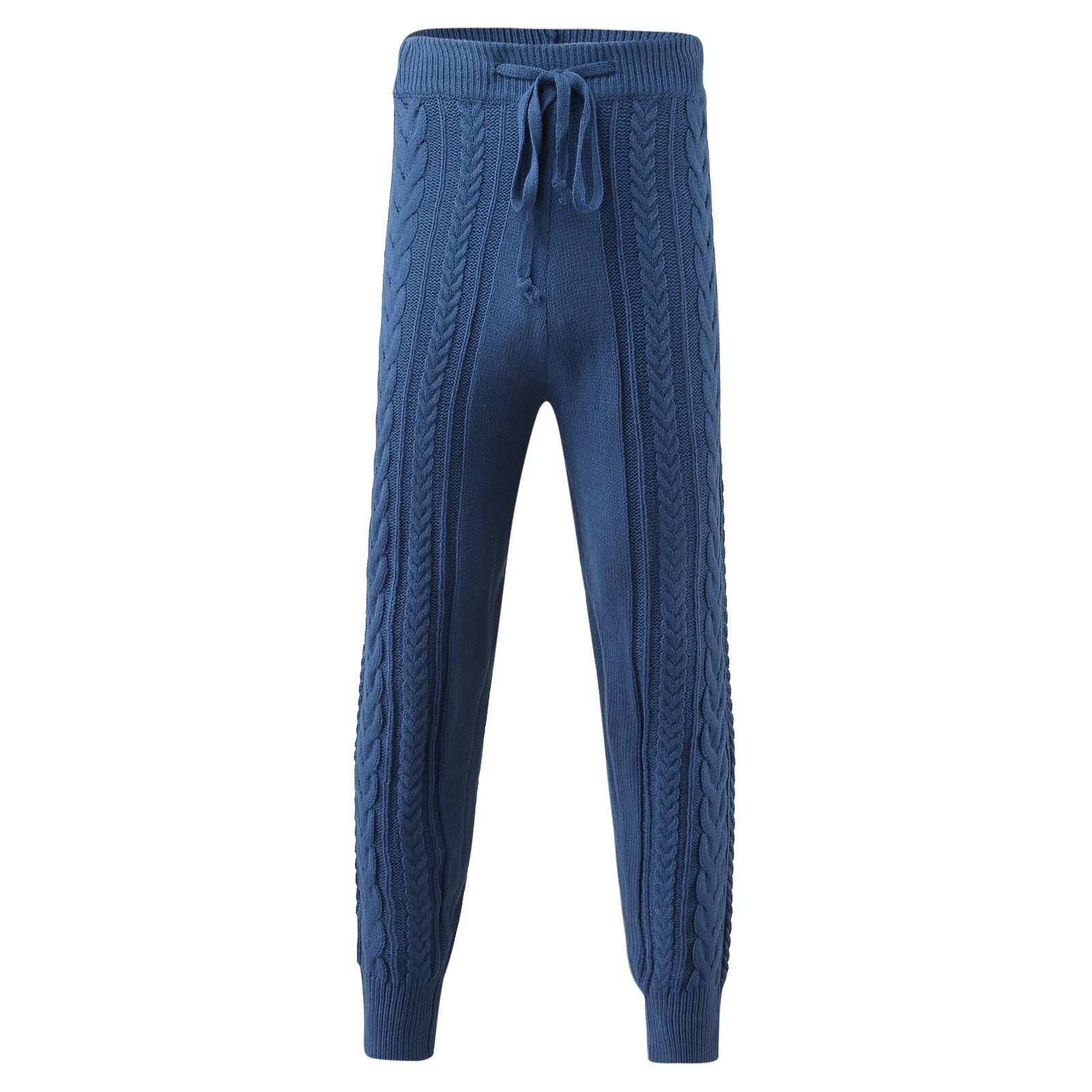 Men's Sweater Knitted Pants Solid Color Casual Pants Autumn Winter Warm  Knitted Slim Fit Pants for Male Long Pant
