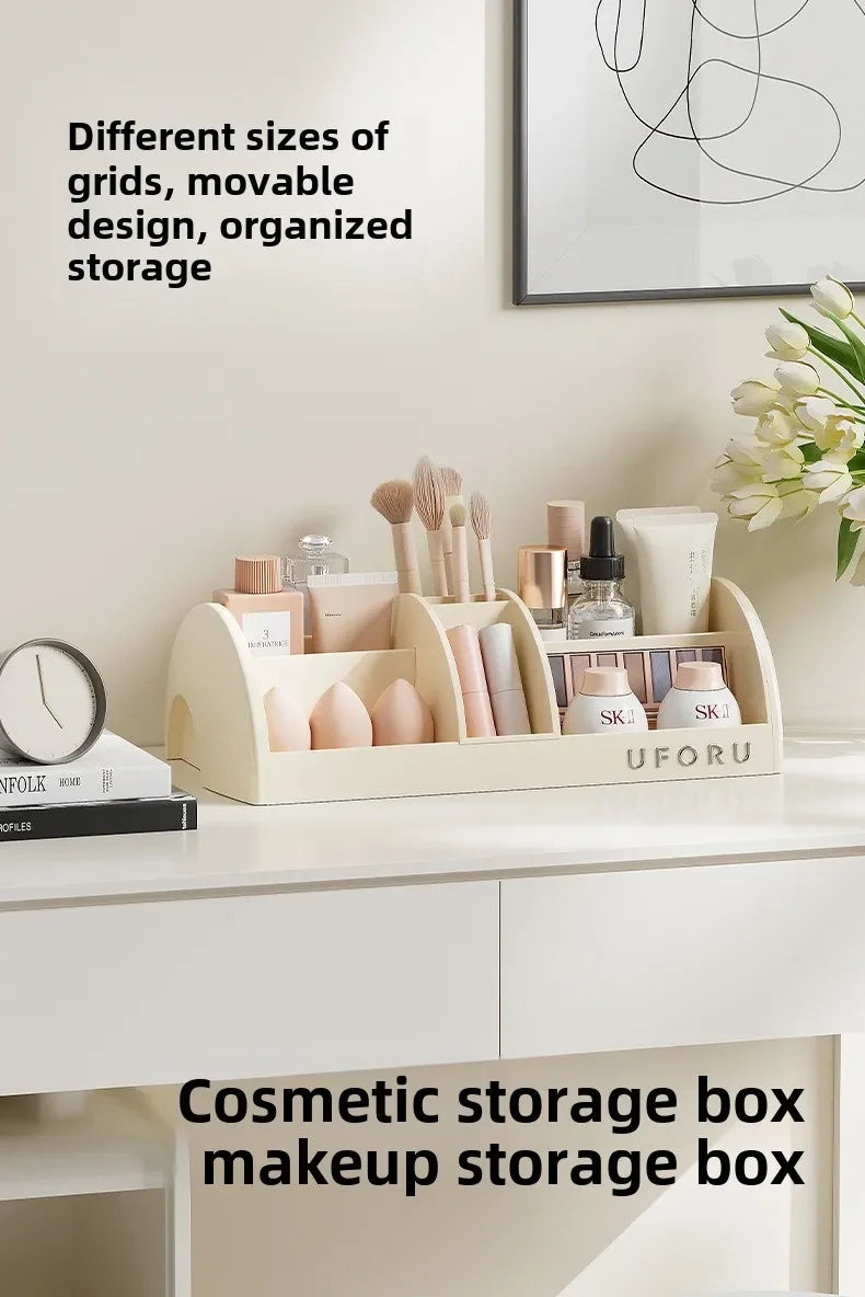 Cosmetics Storage Box Home Advanced Sense Dressing Table Desktop Capacity Multi-functional Skin Care Products Compartment Shelf