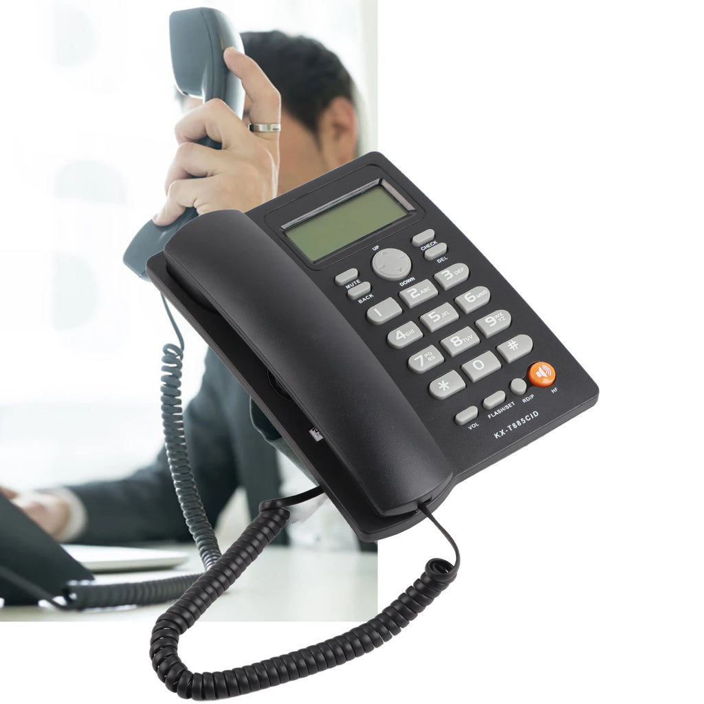Caller ID Telephone Desktop Corded English Landline Support Handsfree Calling Pause Hold Mute Function for Home Hotel Office