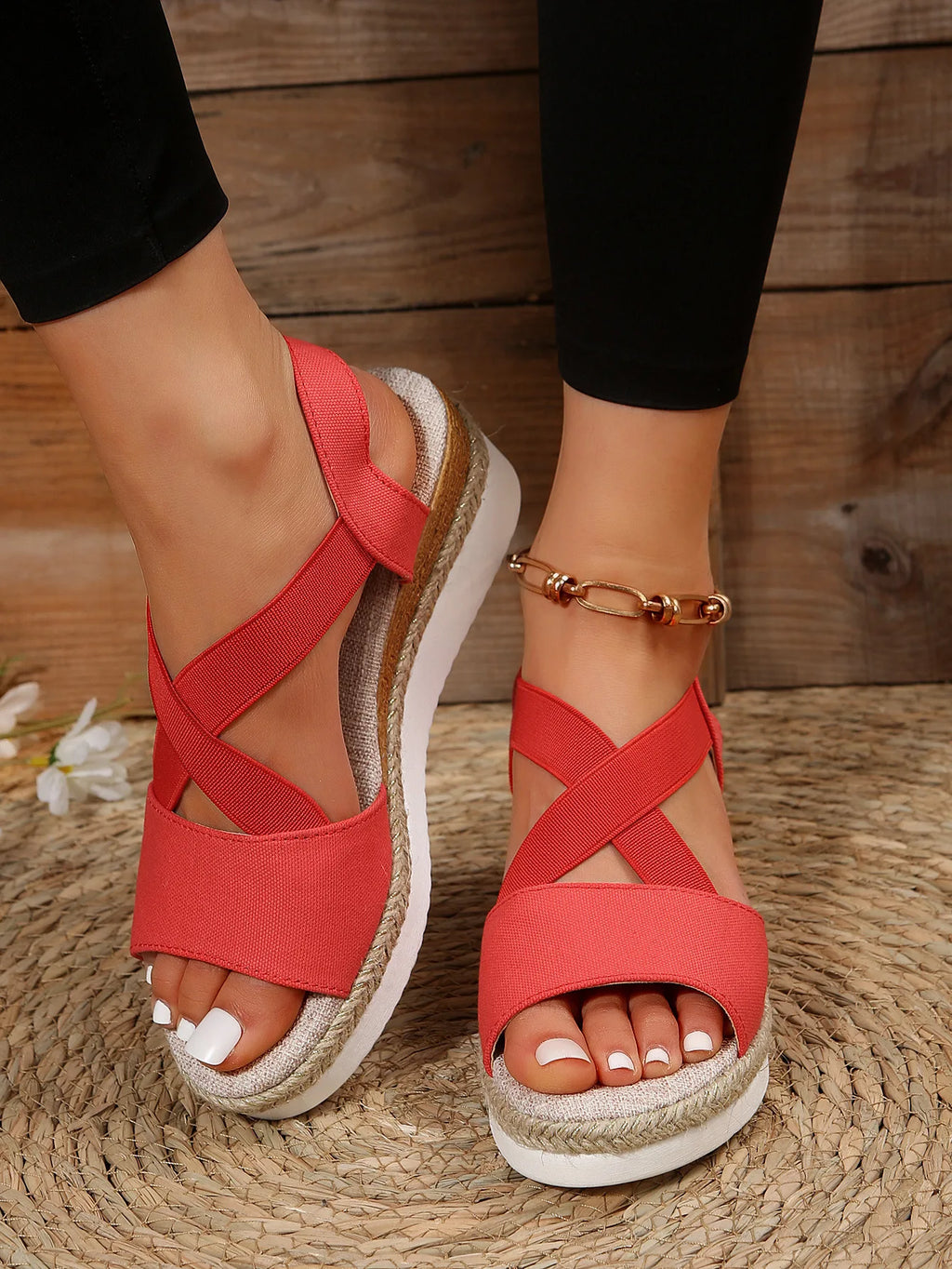 Summer Woman's Sandals Fashion Open Toe Women Wedges Sandals Comfortable Beach Shoes Outdoor Anti-Slip Platform Shoes for Women
