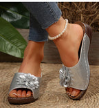 Women's Sandals Wedges Heels Sandals Summer 2025 Platform Sandalias Mujer Soft Heeled Slippers Summer Shoes Woman Footwear Women