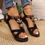 Women Wedge Sandals Soft Bottom Low Heels Sexy Woman Non-slip Shoes Summer Footwear Bohemia Style Summer Platform Sandals Women
