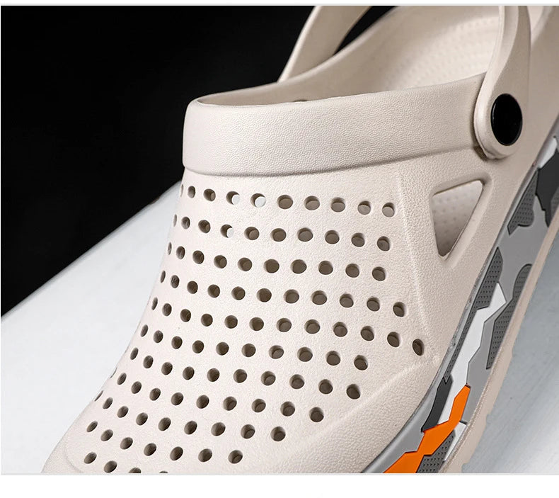 Slippers for men in summer, wearing breathable sandals outside the head, outdoor cooldown, anti slip beach, straight drag