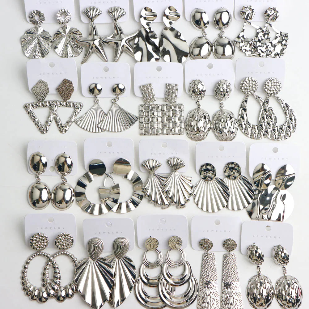 10Pairs/Lot Fashionable Women's Stainless Steel Earrings, Daily Jewelry Accessories Gifted To Friends, Randomly Shipped
