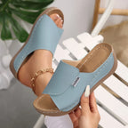 Women Wedge Slippers Summer 2025 New Fashion Slippers Open Toe Breathable Sandals Comfortable Buckle Woman Shoes Slides Women