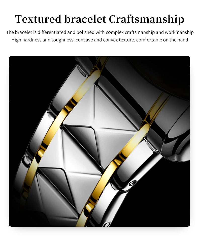 OLEVS 2906 Couple Watch Luxury Stainless Steel Waterproof Clock Fashion Roman Scale Diamond Calendar Dial Men Women Quartz Watch