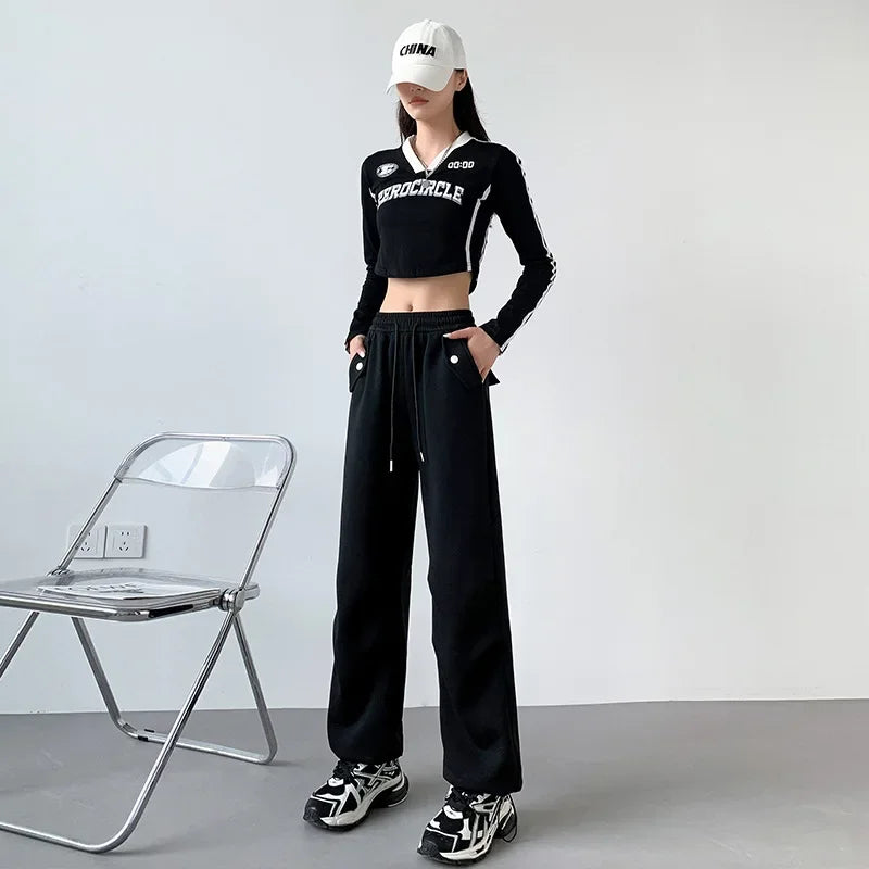 pants for women in autumn 2025 new loose fitting straight tube casual high waist wide leg pants women y2k streetwear Cargo pants
