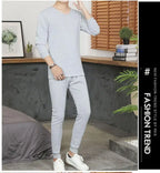 Men's round Ne Thiened Warm Underwear Set Youth Autumn Winter Thermal Clothing Long Sve Pants Home Clothes Innerwear