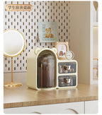 Rotating makeup storage box, desktop organizer, dust-proof cosmetic box, drawer-style cosmetic storage box