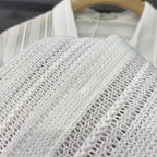 Men's Tops Hollow Short-sleeve Shirt Men Summer Thin Trendy Handsome French Light Luxury Drape Hawaiian Shirts