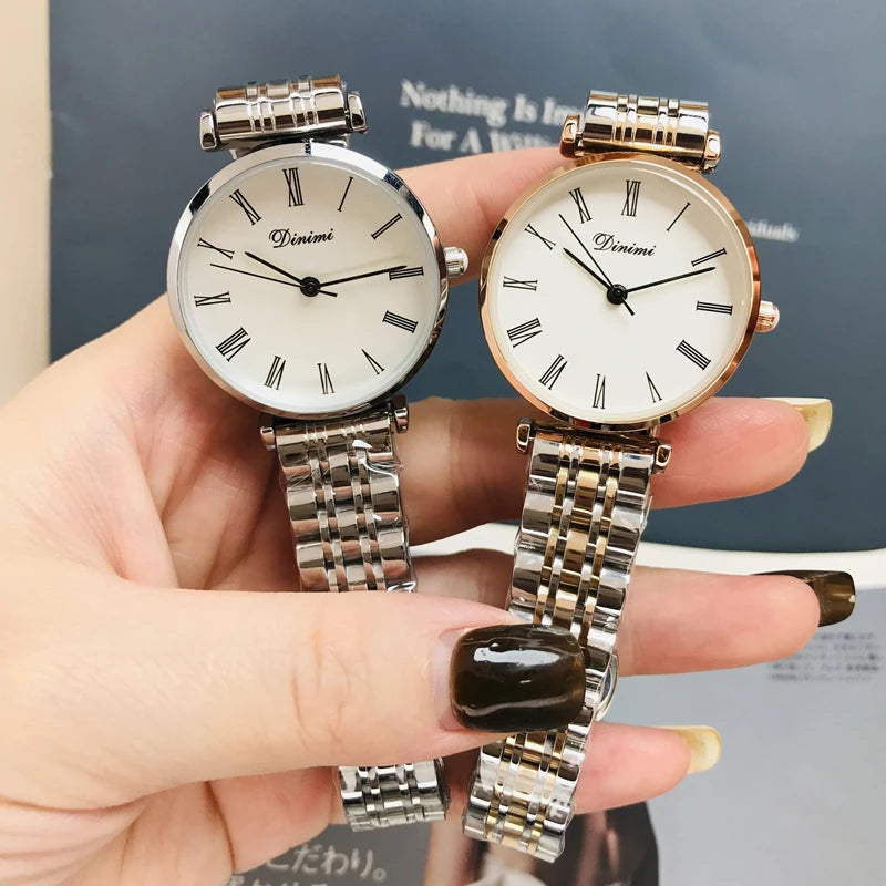 Women's watch simple thin light luxury temperament steel belt famous brand mysterious gift series