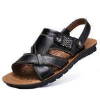 2024 New Men's Sandals Luxury Genuine Leather Men Shoes Casual Non-slip Beach Slippers Comfortable Open Toe Men Sandalias 38-47
