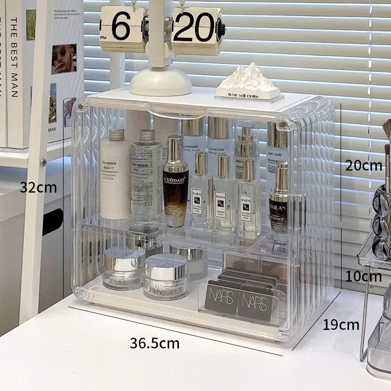 Desktop Cosmetics Acrylic Storage Box Dust-proof Transparent Bedroom Dresser Lipstick Skin Care Products