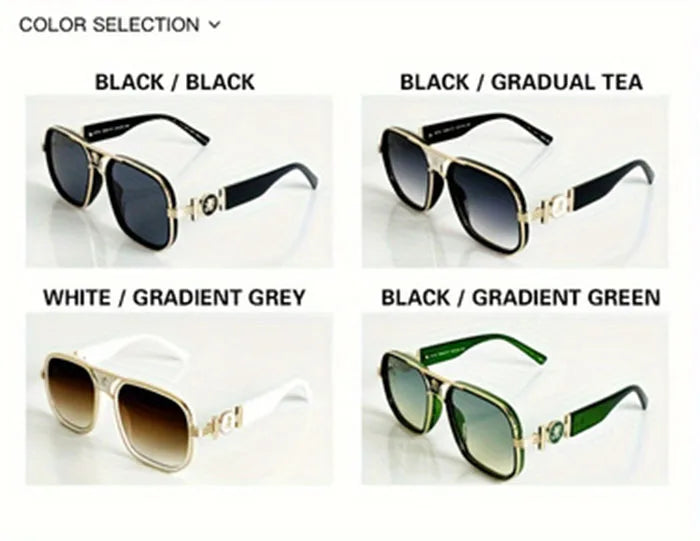 Stylish, Exquisite, Sexy and Elegant Square Glasses, Unique Temple Design, Suitable for Men and Women Outdoor Sports, Parties, Vacation, Travel, Driving, Fishing, Photo Props Provided