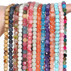 7-8mm Faceted Cube Beads Tourmaline Picture Jasper Agate Turquoise Amethyst Stone Beads for Jewelry Making Diy Accessories