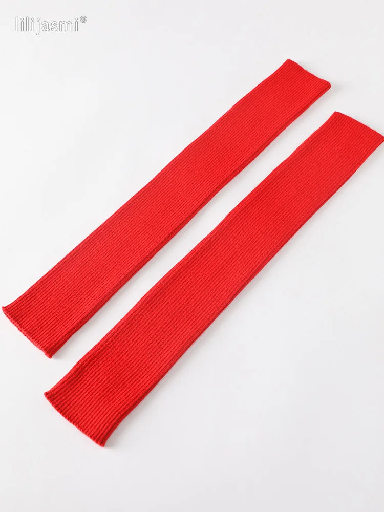 Autumn Winter 40 50 60CM Women's Wool Arm Warmers Knitted Woolen Arm Sleeve Solid Fine Long Knitted Fingerless Gloves Wholesale