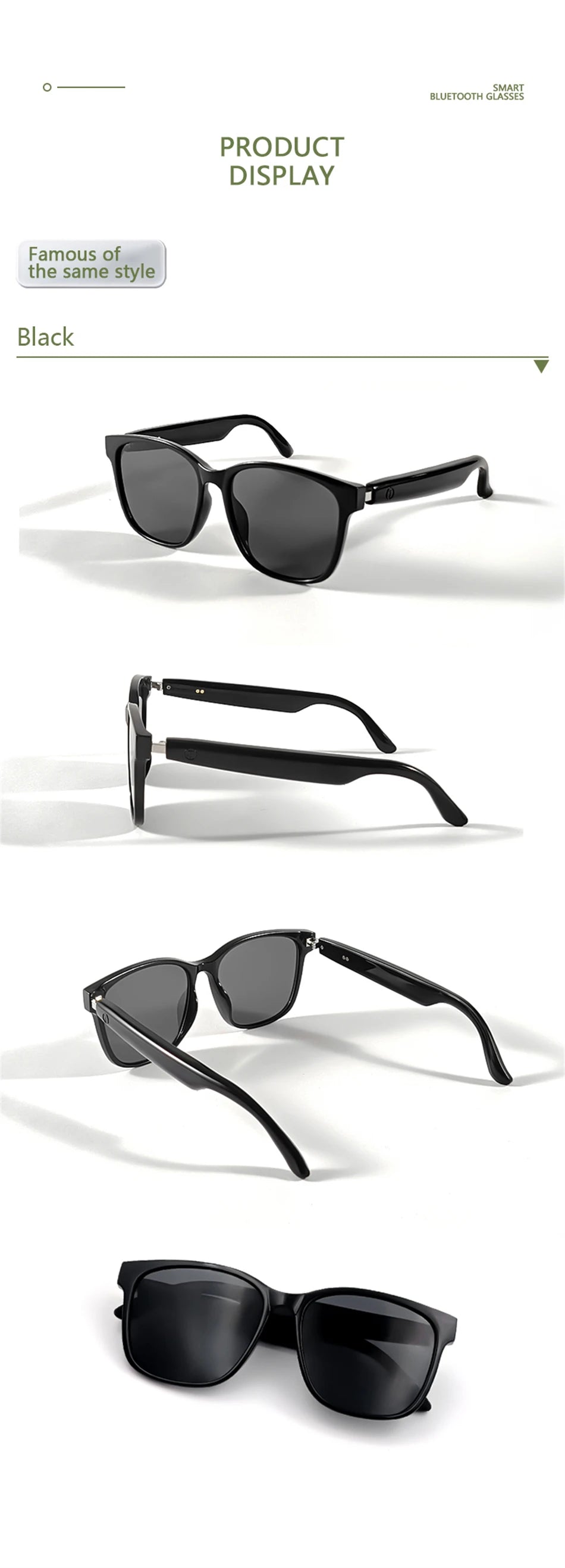 2025 Sunglasses Smart Glasses Men Women Technology Audio Call Remote Headset Sunglasses Sports Driving Music Earbuds Headphones