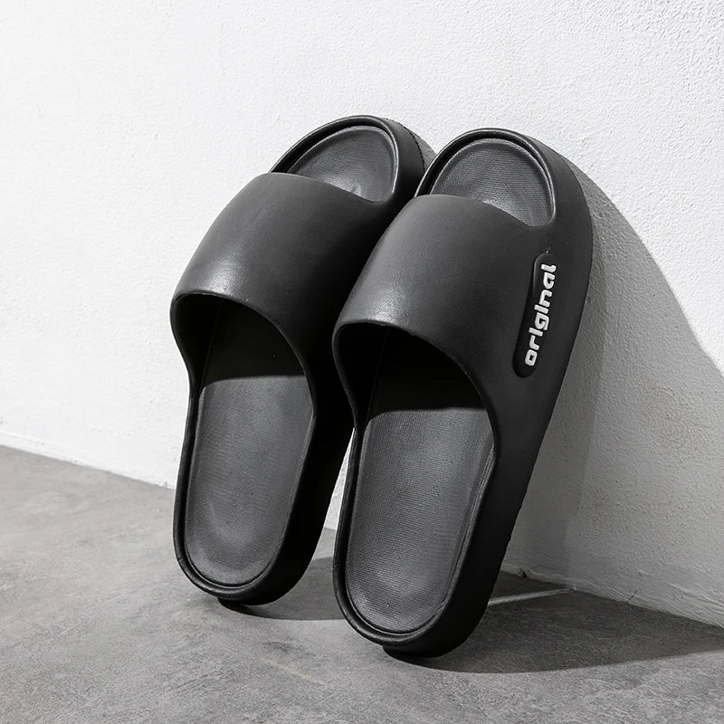 Men's Non-Slip Slippers for Women Summer New Indoor Home Soft Bottom Middle-Aged and Elderly Couples Bathroom Bathing Slippers for Men