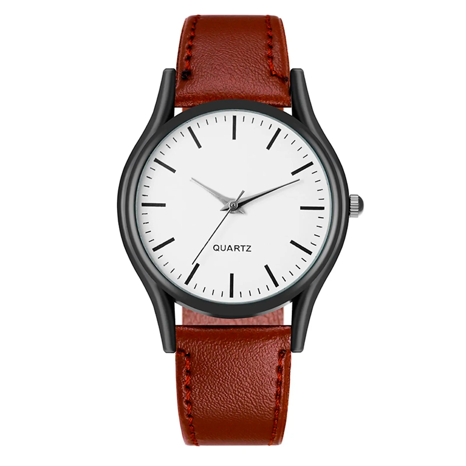 New Couples Watches Leather Strap Minimalist Fashion Quartz Wristwatches Multiple Colors for Loved Ones Gift Parejas Montre
